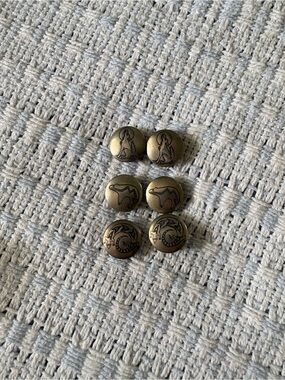 Antique Native American Silver Button Covers - Set of 6
